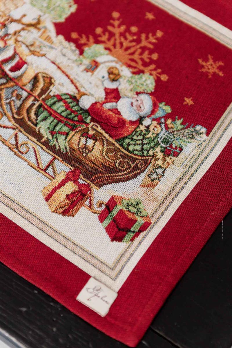Christmas Placemat set «Present» with Golden Lurex - Premium Gobelin