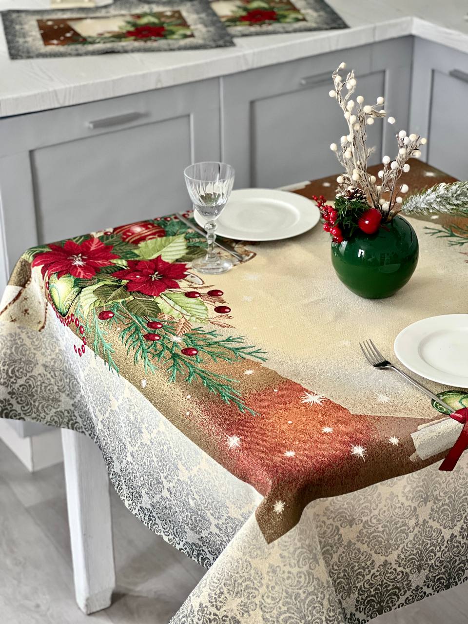 Christmas tapestry Tablecloth "Night before Christmas" with golden thread Limaso Textile