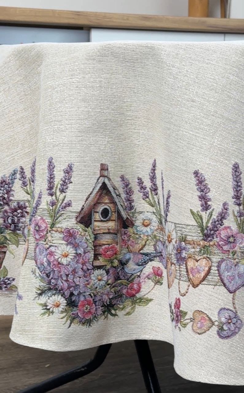 Round Tablecloth «Lavender» - Luxury Tapestry - Textile4Family