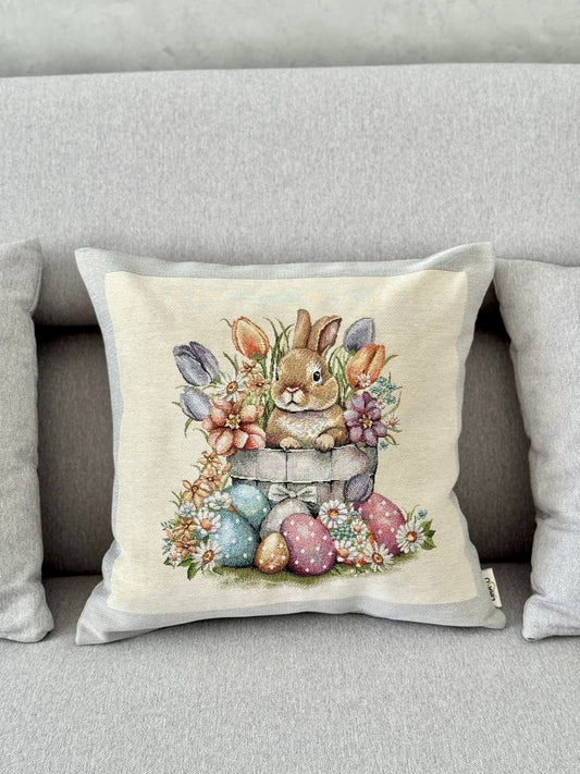 Easter tapestry cushion cover «Happy Easter»