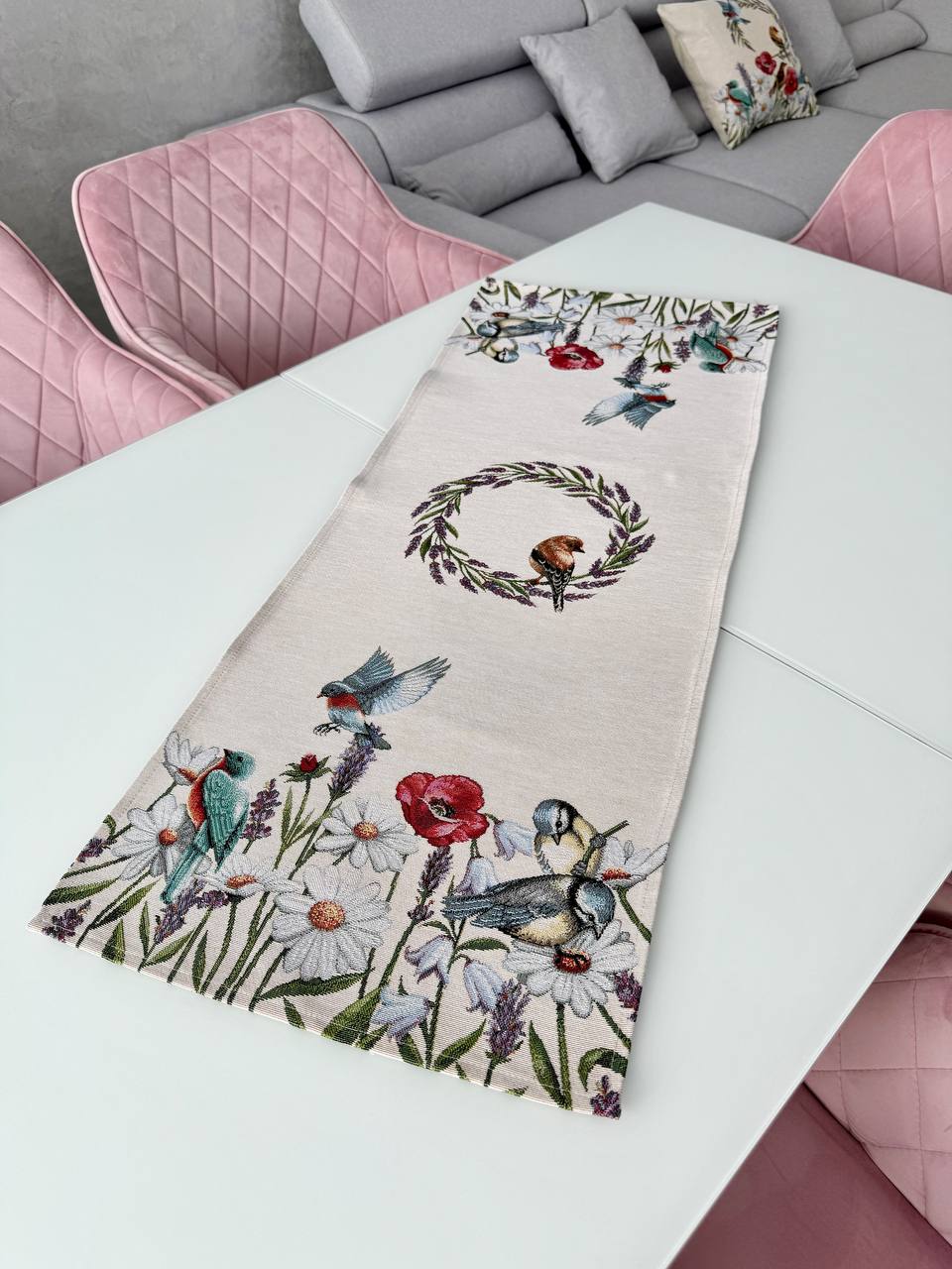 Tapestry table runner «Spring Delight»