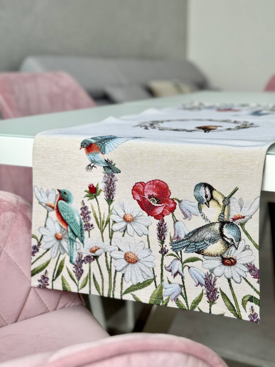 Tapestry table runner «Spring Delight»