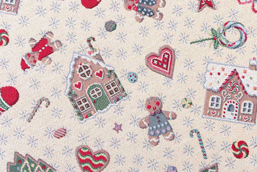 Buy Christmas Tapestry Placemat "Winter's fun" with silver thread UK Textil4Family