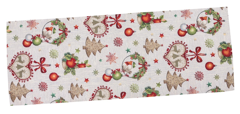 Buy Christmas Tapestry Table Runner "Festive Dinner" UK Textil4Family