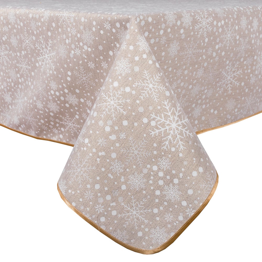 Buy Christmas Tablecloth Double-sided with Teflon coating "WINTER" (golden lurex) UK Textil4Family