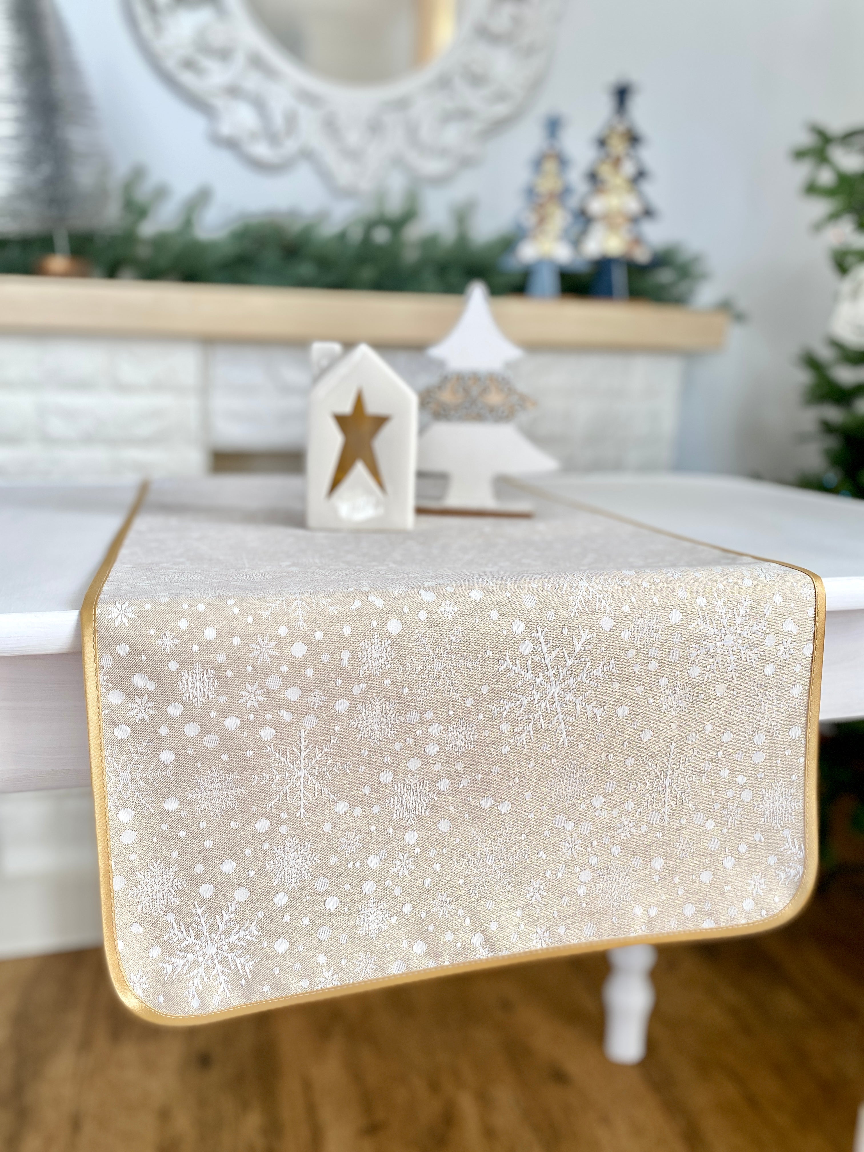 Buy Christmas Runner Double-sided with Teflon coating "WINTER"(golden lurex) UK Textil4Family