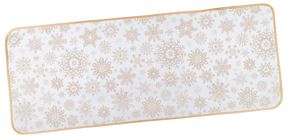 Buy Christmas Table Runner Double-sided with Teflon coating "Snowfall" (golden lurex) UK Textil4Family