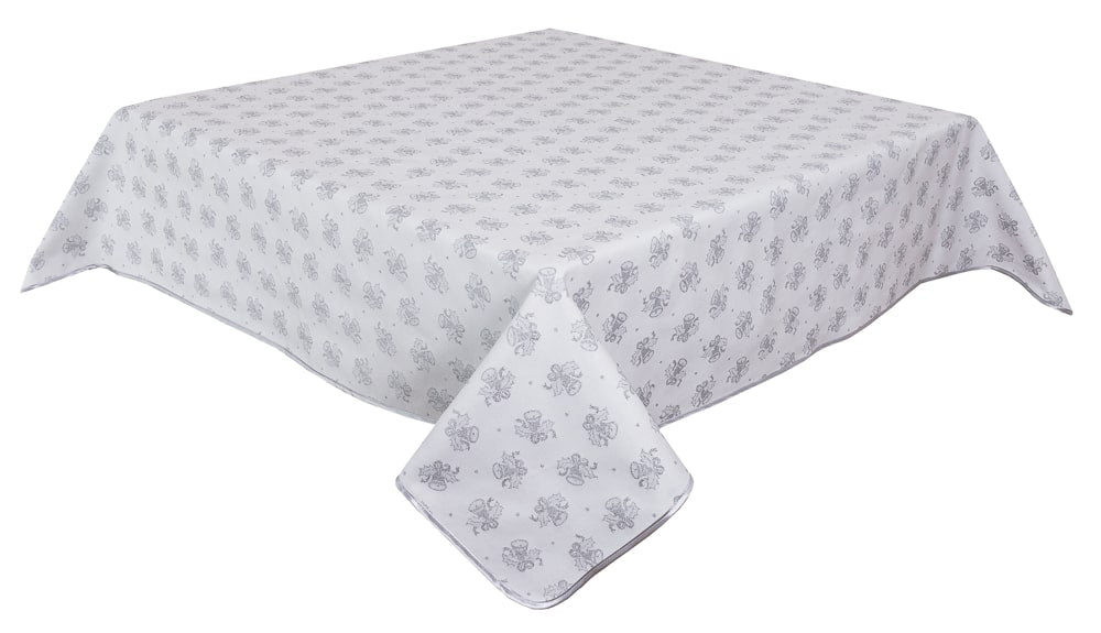 Buy Christmas Tablecloth Double-sided "Jingle Bells" (silver lurex) UK Textil4Family