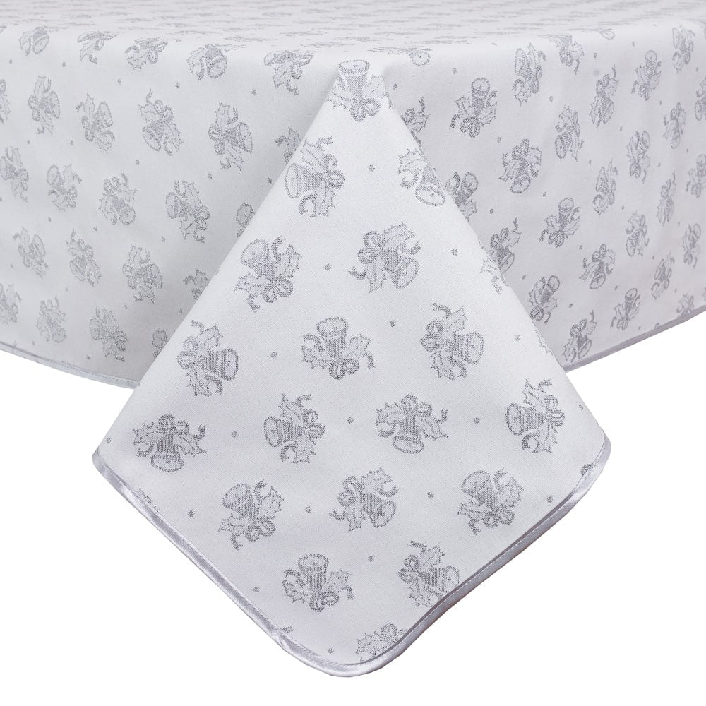 Buy Christmas Tablecloth Double-sided "Jingle Bells" (silver lurex) UK Textil4Family