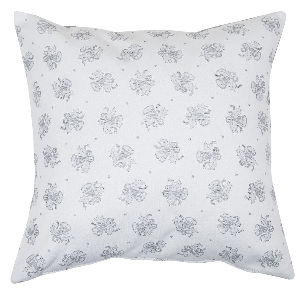 Christmas Cushion Cover Double-sided "Jingle Bells" (silver lurex)
