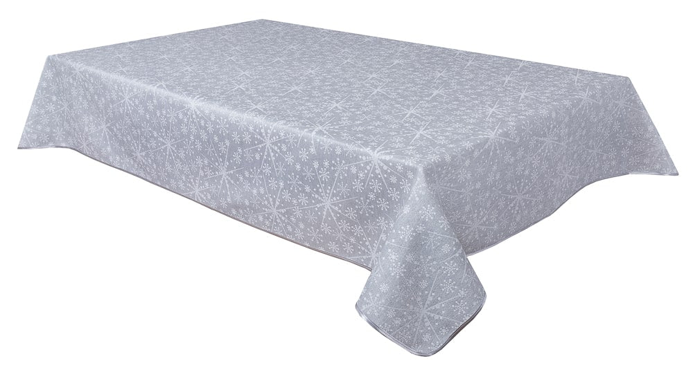 Buy Christmas Tablecloth Double-sided with Teflon coating "Snowflake" (silver lurex) UK Textil4Family