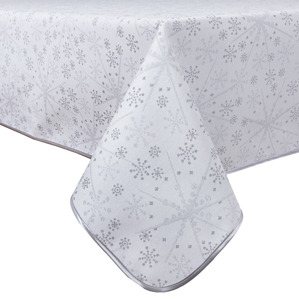 Buy Christmas Tablecloth Double-sided with Teflon coating "Snowflake" (silver lurex) UK Textil4Family