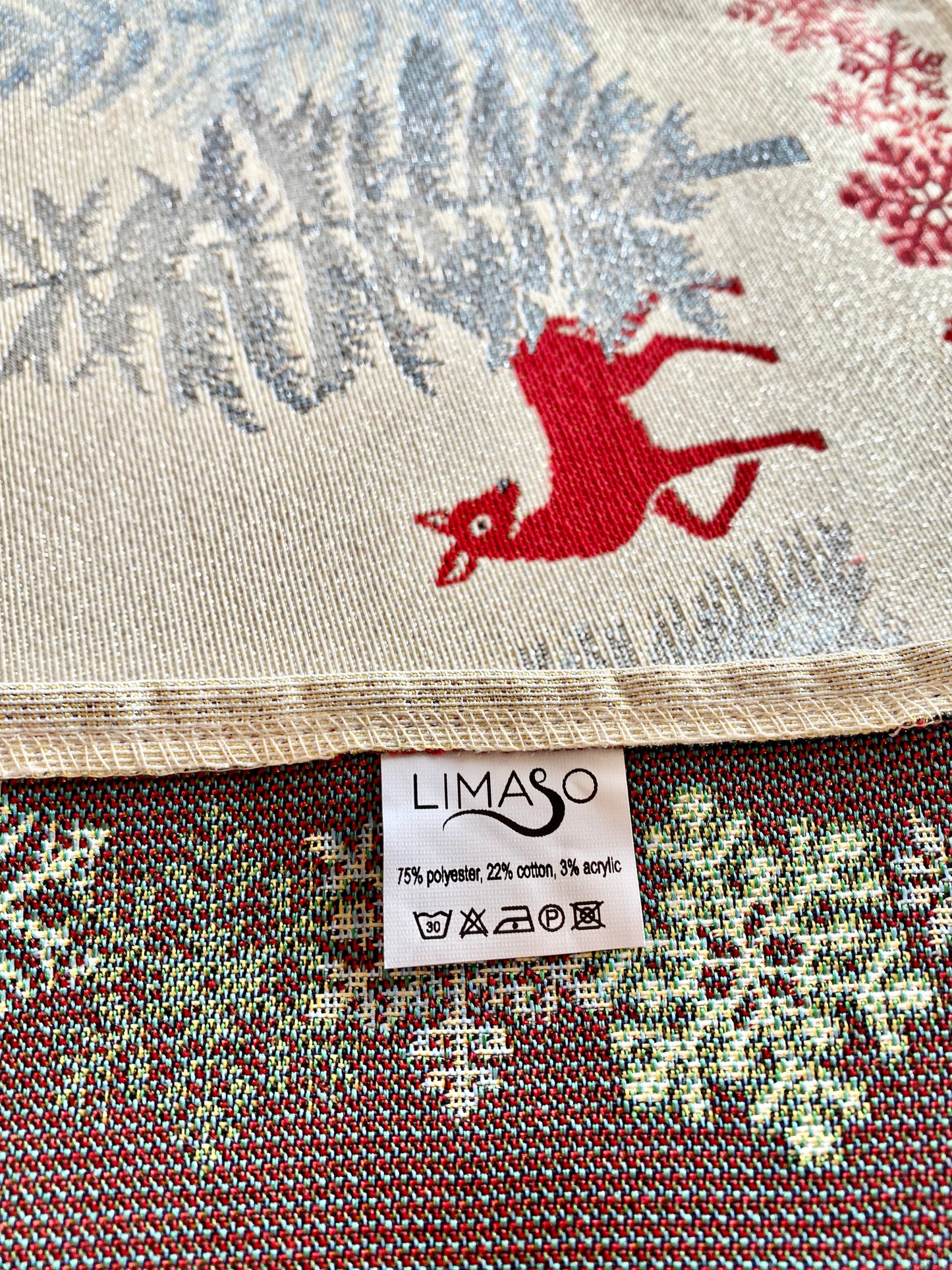 Buy Christmas tapestry Tablecloth "Christmas symphony" with silver thread UK Textil4Family