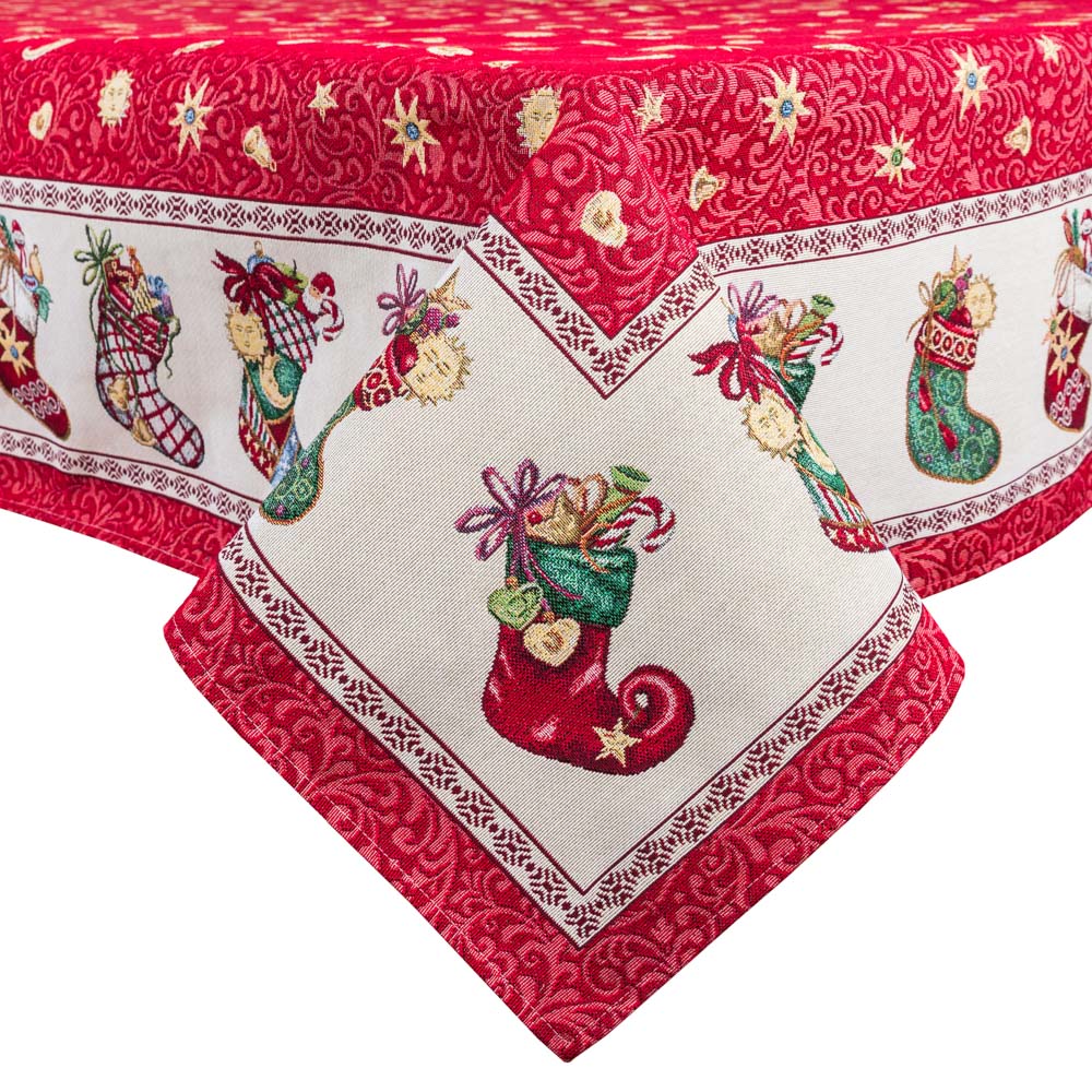 Buy Christmas tapestry Tablecloth "Christmas Stockings" UK Textil4Family