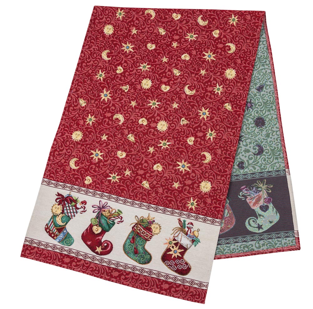 Buy Christmas Tapestry Table Runner "Christmas Stockings" UK Textil4Family