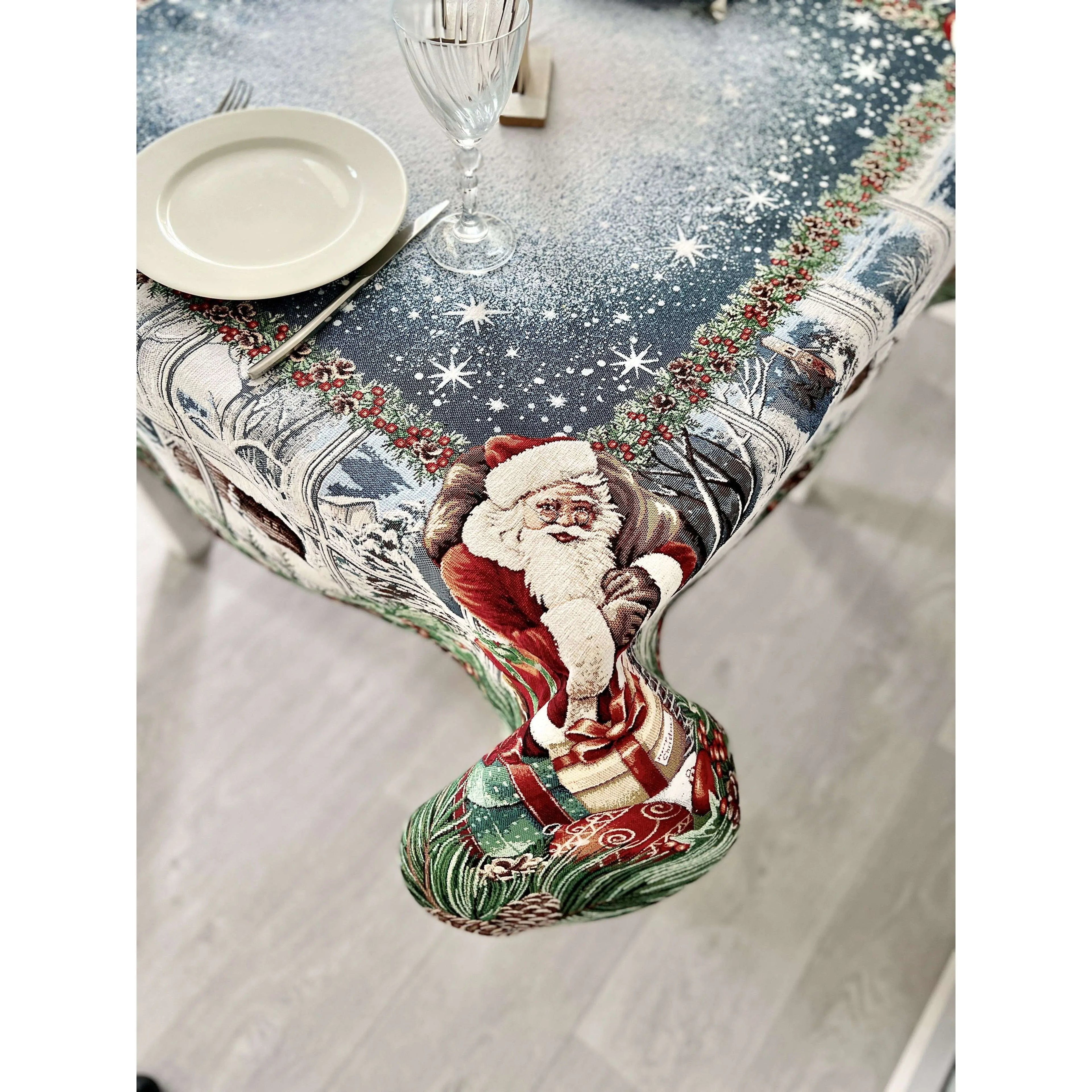 Christmas tapestry tablecloth «WINDOW» With microfibre Limaso Textile