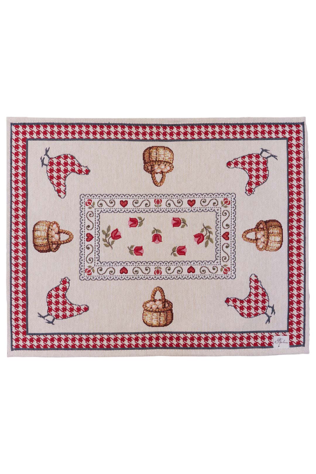 Placemat set «Rooster/Chicken» - Premium Gobelin - Textile4Family