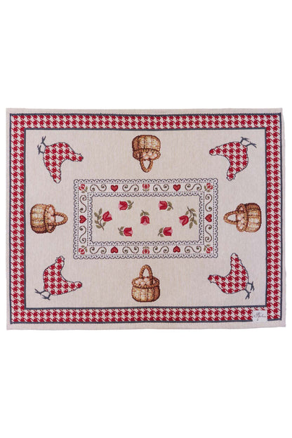 Placemat set «Rooster/Chicken» - Premium Gobelin - Textile4Family