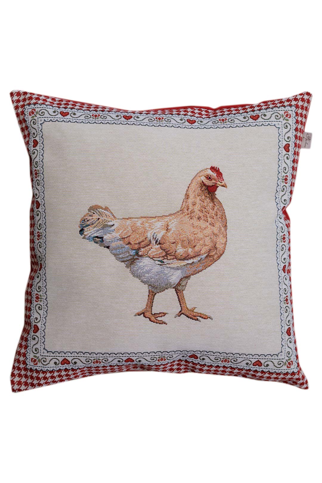 Cushion cover «Rooster/Chicken -1» - Premium Gobelin - Textile4Family