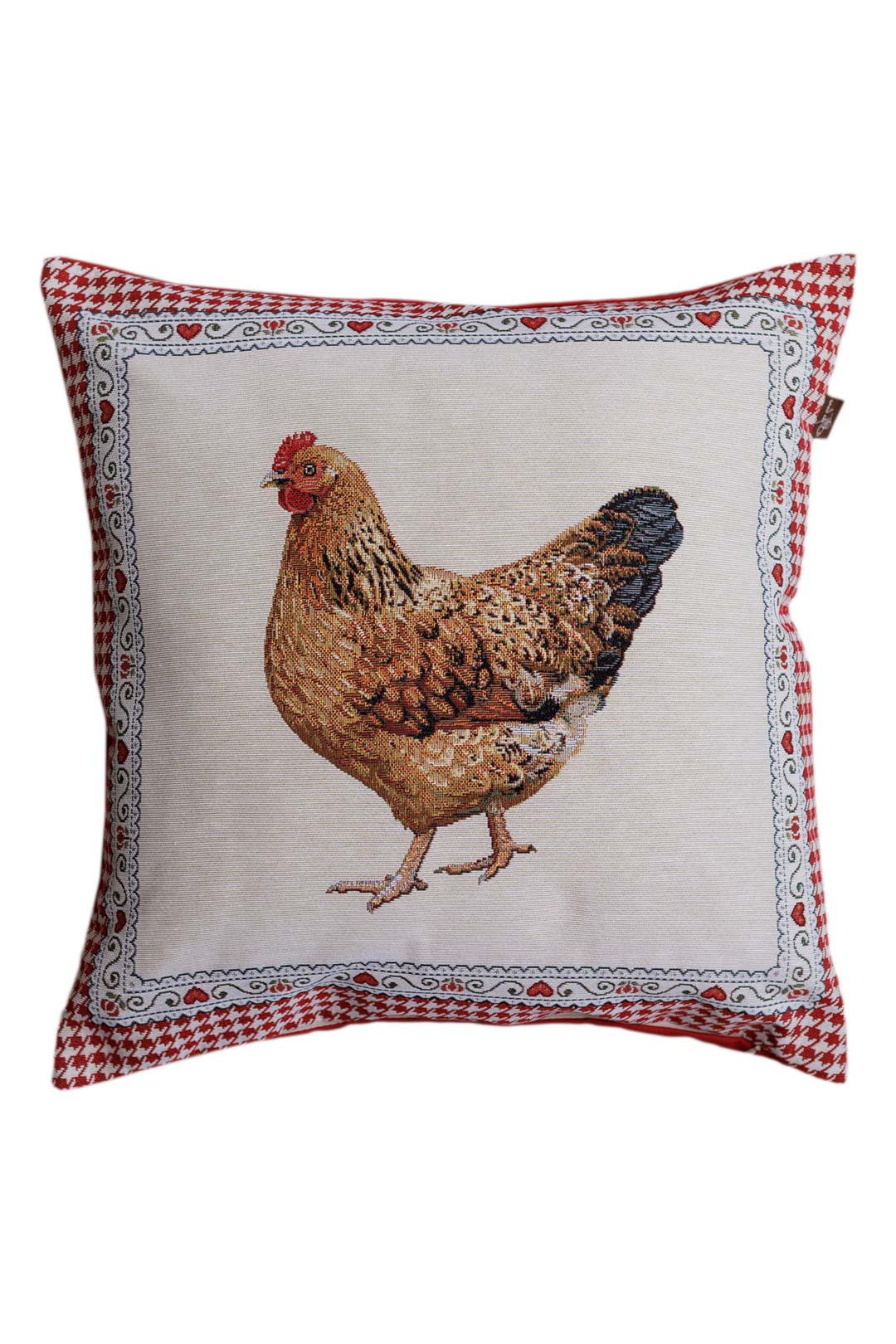 Cushion cover «Rooster/Chicken -3» - Premium Gobelin - Textile4Family