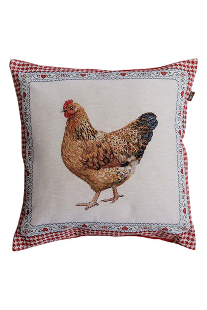 Cushion cover «Rooster/Chicken -3» - Premium Gobelin - Textile4Family