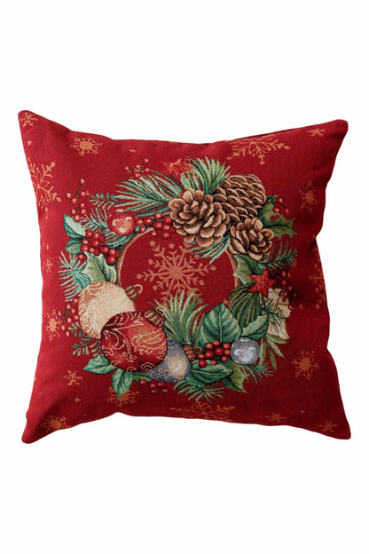 Christmas Cushion cover «Present» with Golden Lurex - Premium Gobelin