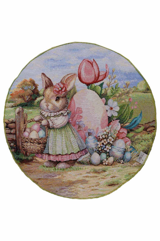 Easter Round Placemat set «Bunny countryside» - Luxury Tapestry - Textile4Family