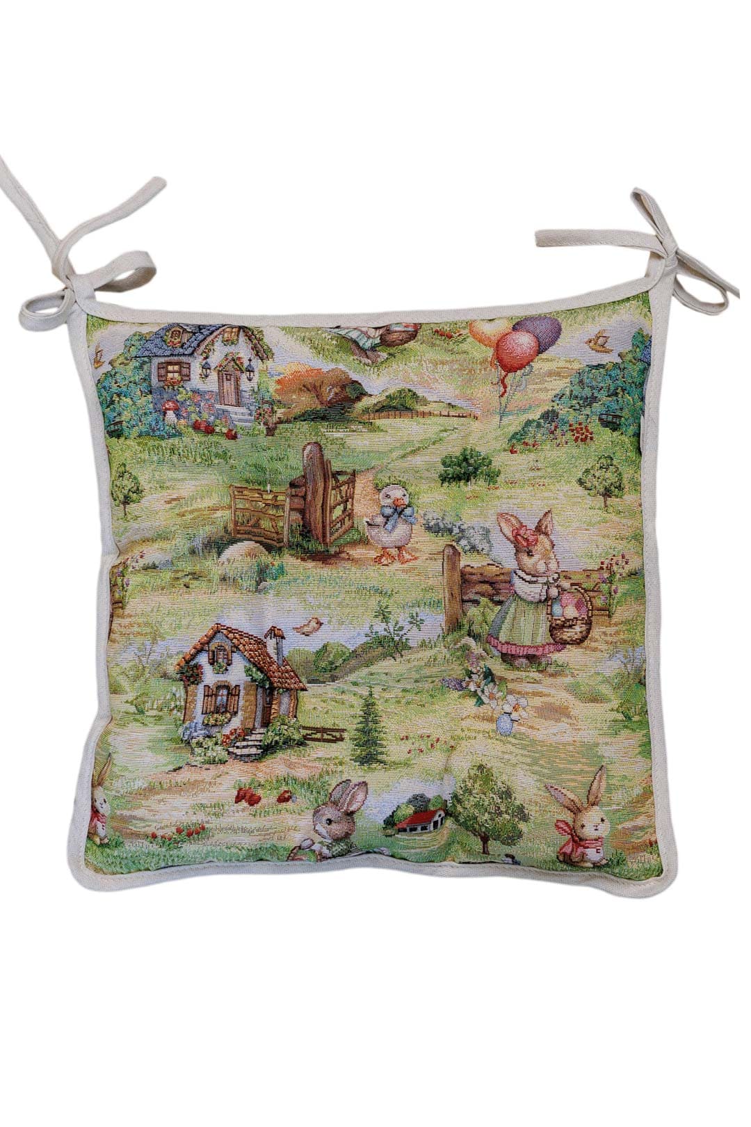 Easter Chair cushion «Bunny countryside» - Luxury Tapestry - Textile4Family