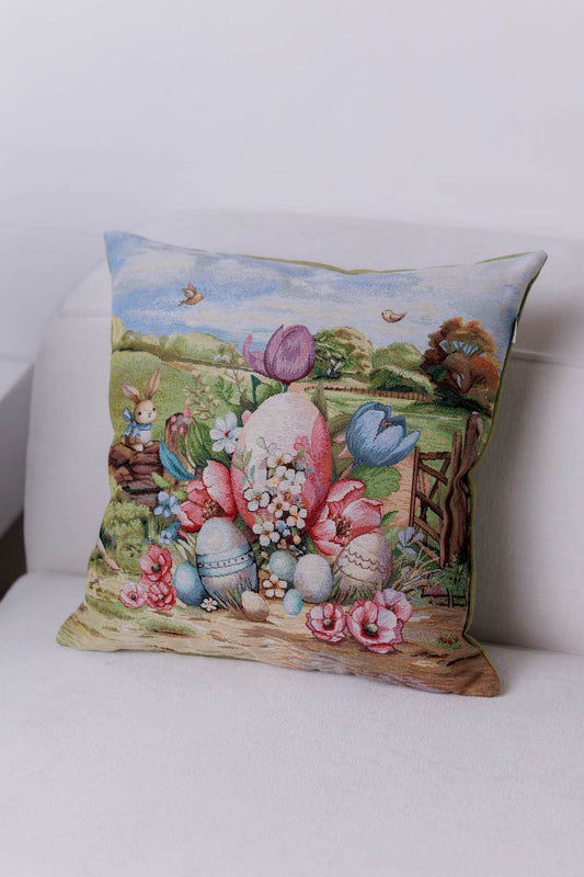 Easter Cushion cover «Bunny countryside-3» - Luxury Tapestry - Textile4Family