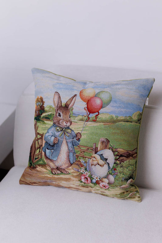 Easter Cushion cover «Bunny countryside-1» - Luxury Tapestry - Textile4Family