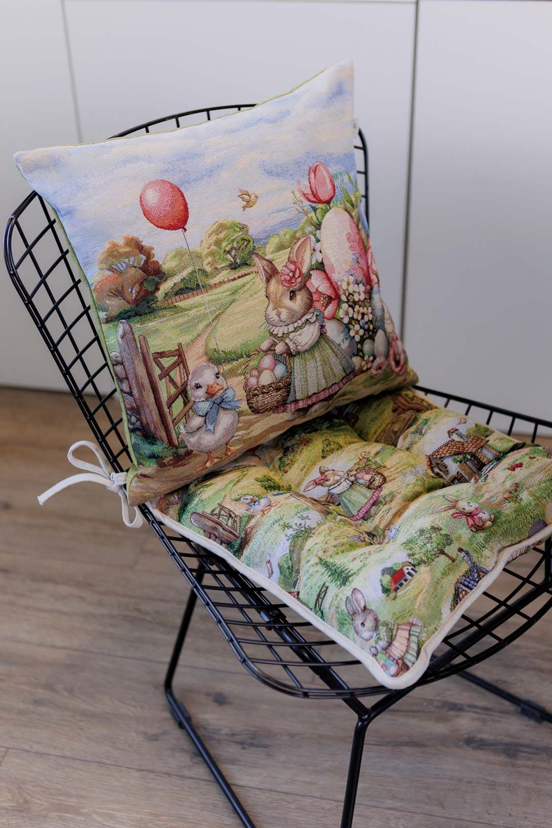 Easter Chair cushion «Bunny countryside» - Luxury Tapestry - Textile4Family