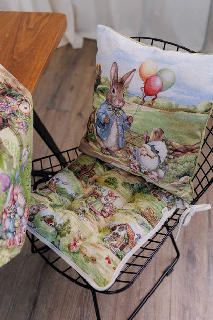 Easter Chair cushion «Bunny countryside» - Luxury Tapestry - Textile4Family