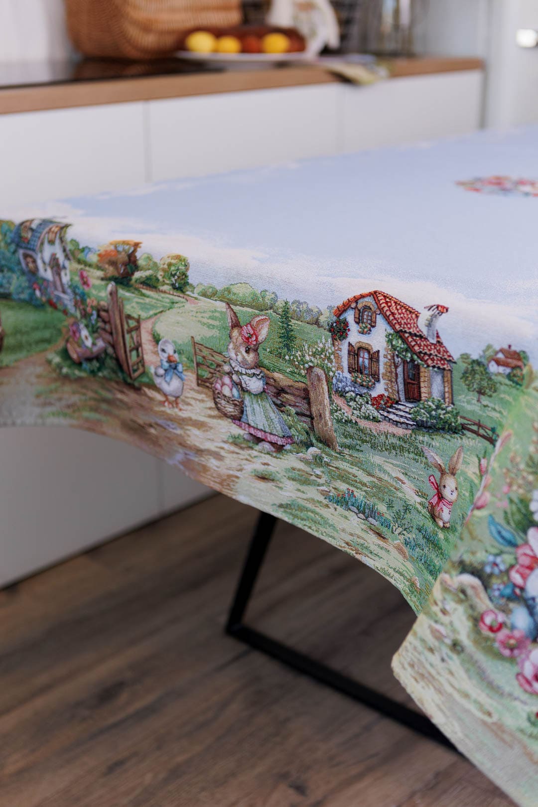 Easter Rectangular tablecloth «Bunny countryside» - Luxury Tapestry - Textile4Family