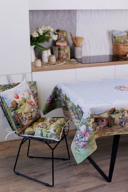Easter Rectangular tablecloth «Bunny countryside» - Luxury Tapestry - Textile4Family