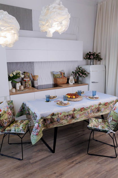 Easter Rectangular tablecloth «Bunny countryside» - Luxury Tapestry - Textile4Family