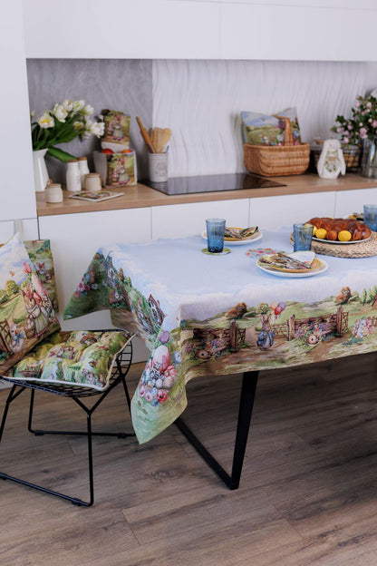Easter Rectangular tablecloth «Bunny countryside» - Luxury Tapestry - Textile4Family