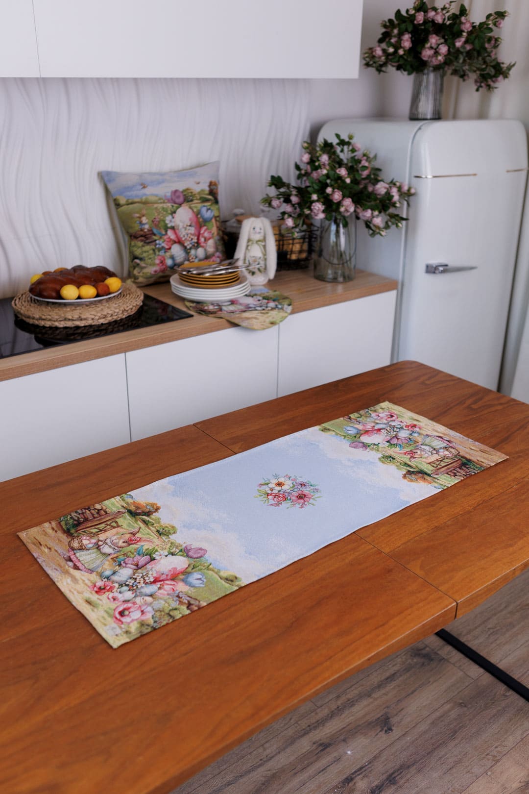 Easter Table Runner «Bunny countryside» - Luxury Tapestry - Textile4Family