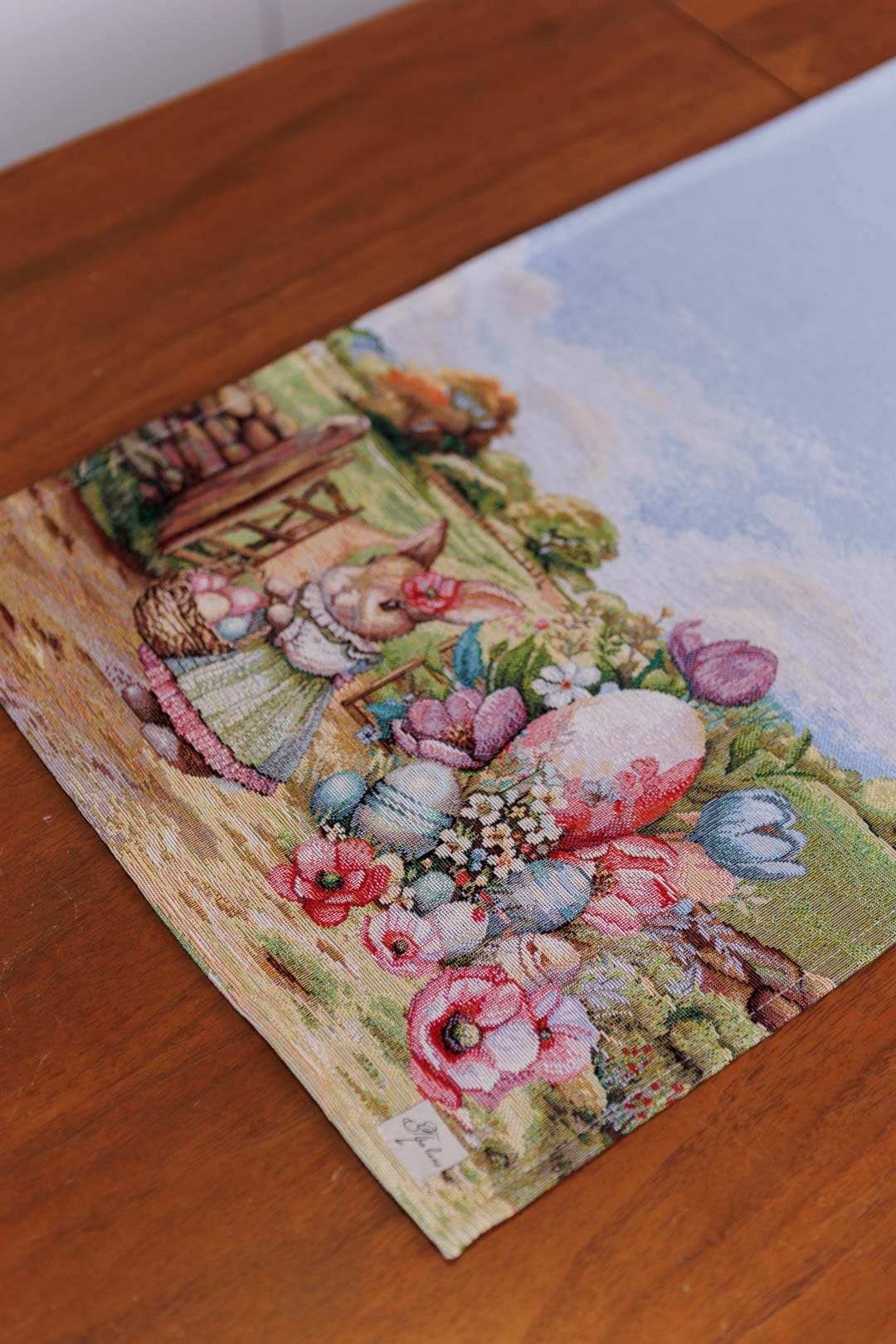 Easter Table Runner «Bunny countryside» - Luxury Tapestry - Textile4Family