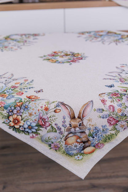 Easter Square tablecloth «Spring Easter Eggs» - Luxury Tapestry - Textile4Family