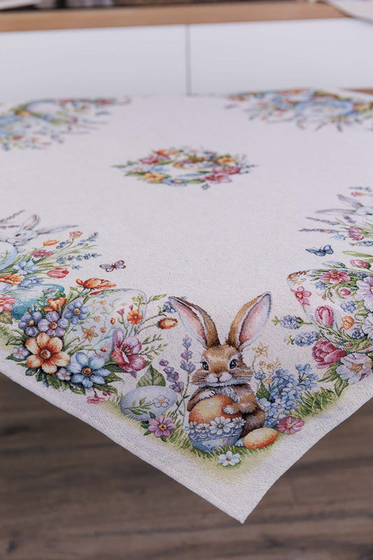 Easter Square tablecloth «Spring Easter Eggs» - Luxury Tapestry - Textile4Family