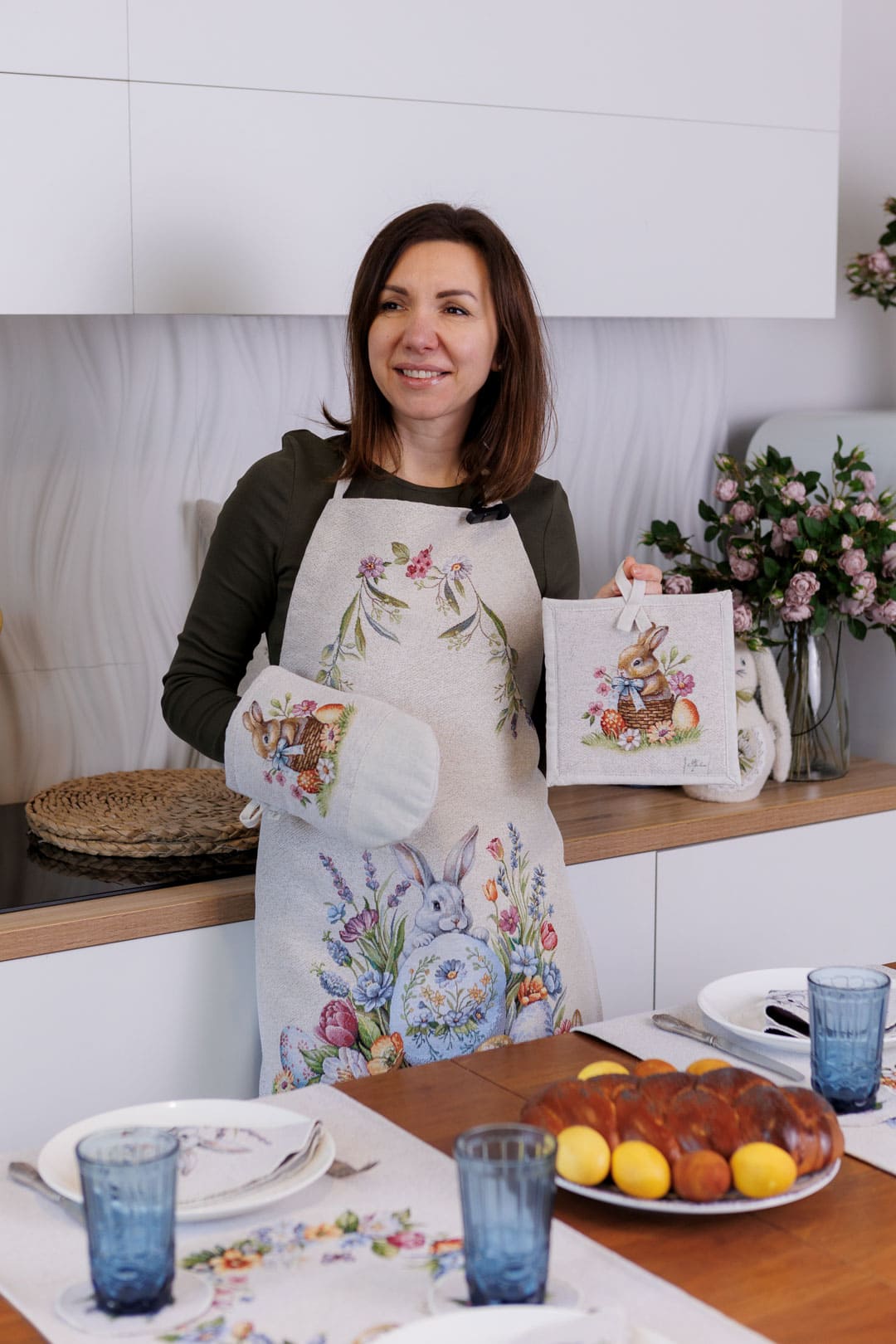 Easter Kitchen Apron «Spring Easter Eggs» - Luxury Tapestry - Textile4Family
