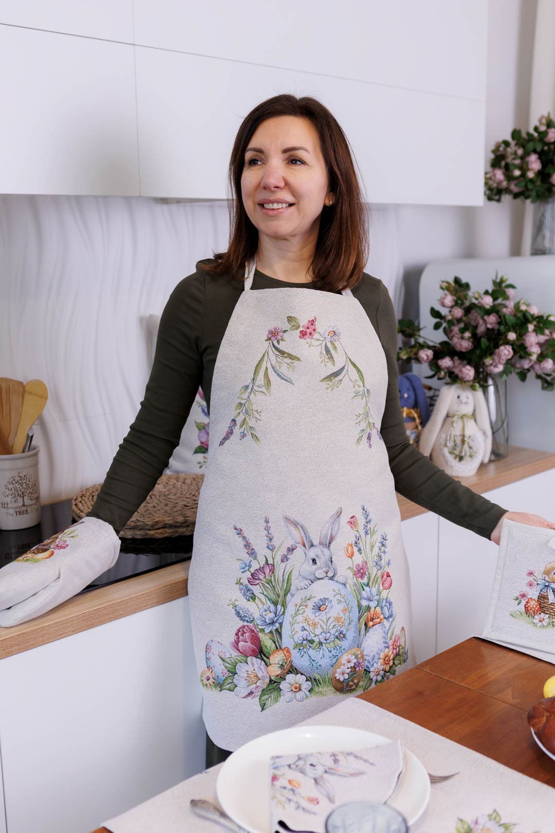 Easter Kitchen Apron «Spring Easter Eggs» - Luxury Tapestry - Textile4Family