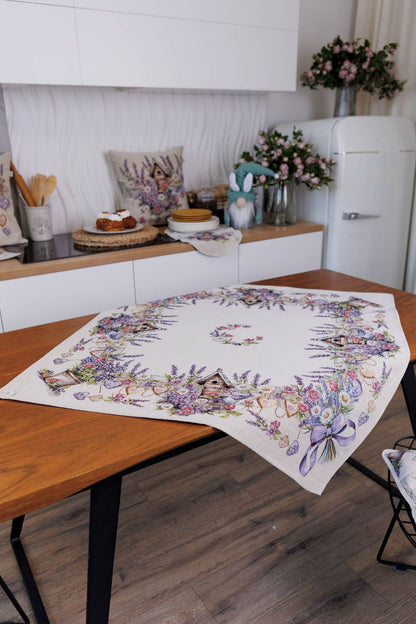 Square tablecloth «Lavender» - Luxury Tapestry - Textile4Family