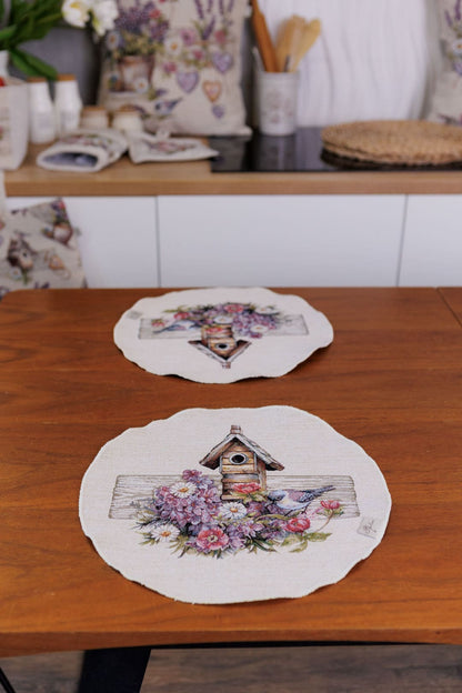 Round Placemat set «Lavender» - Luxury Tapestry - Textile4Family