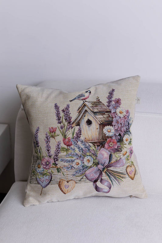 Cushion cover «Lavender garden» - Luxury Tapestry - Textile4Family