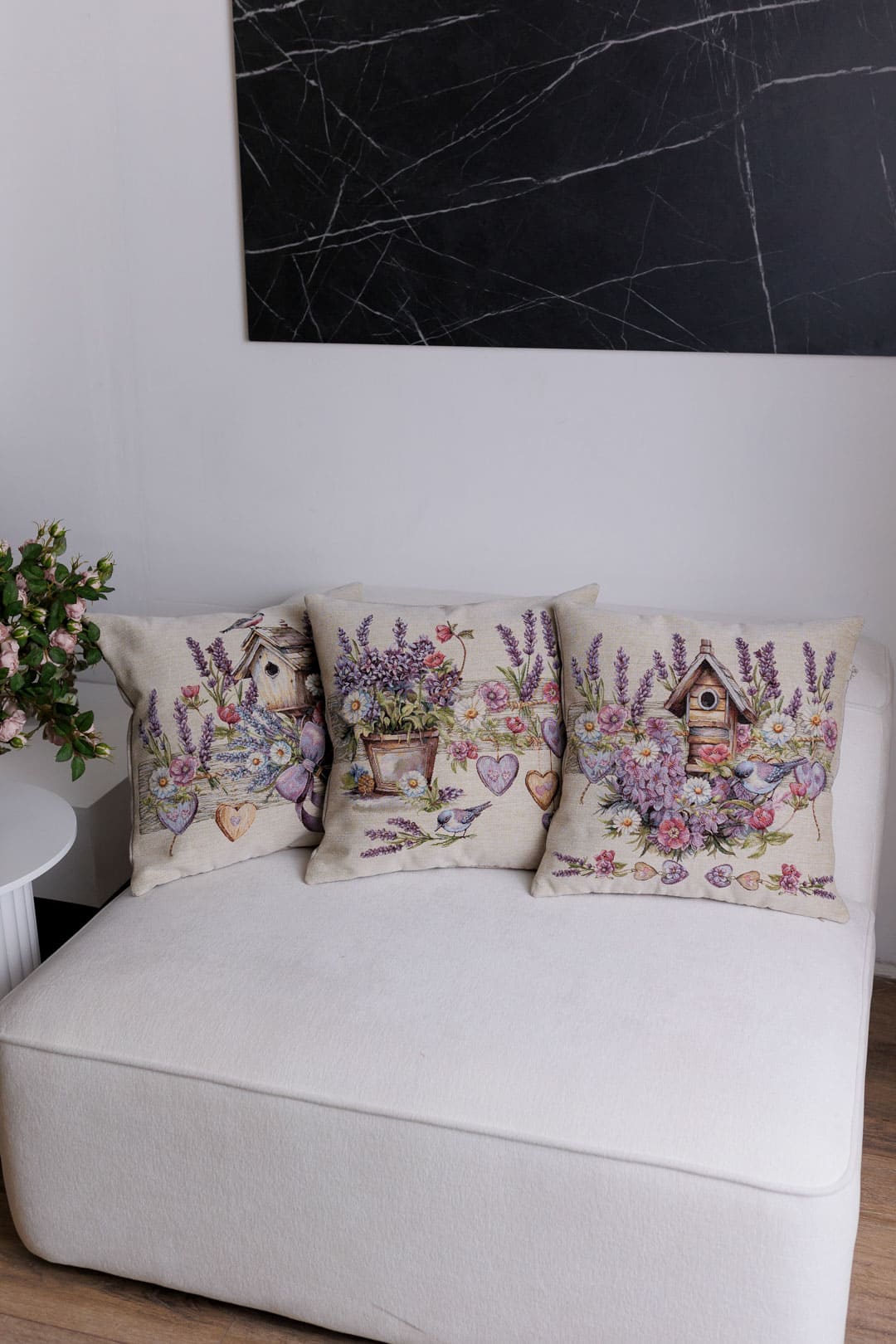 Cushion cover «Lavender garden» - Luxury Tapestry - Textile4Family