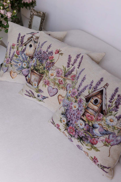 Cushion cover «Lavender garden» - Luxury Tapestry - Textile4Family