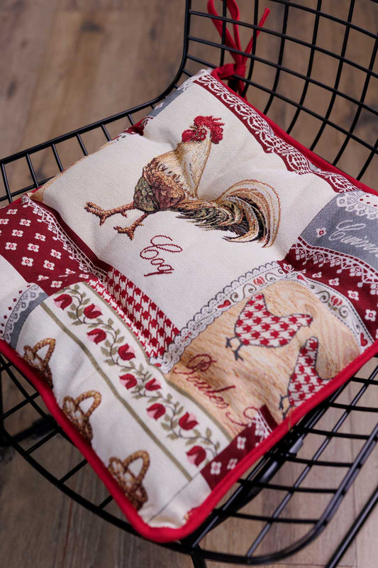 Chair cushion «Rooster/Chicken» - Premium Gobelin - Textile4Family