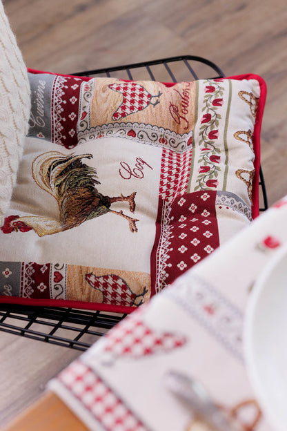 Chair cushion «Rooster/Chicken» - Premium Gobelin - Textile4Family