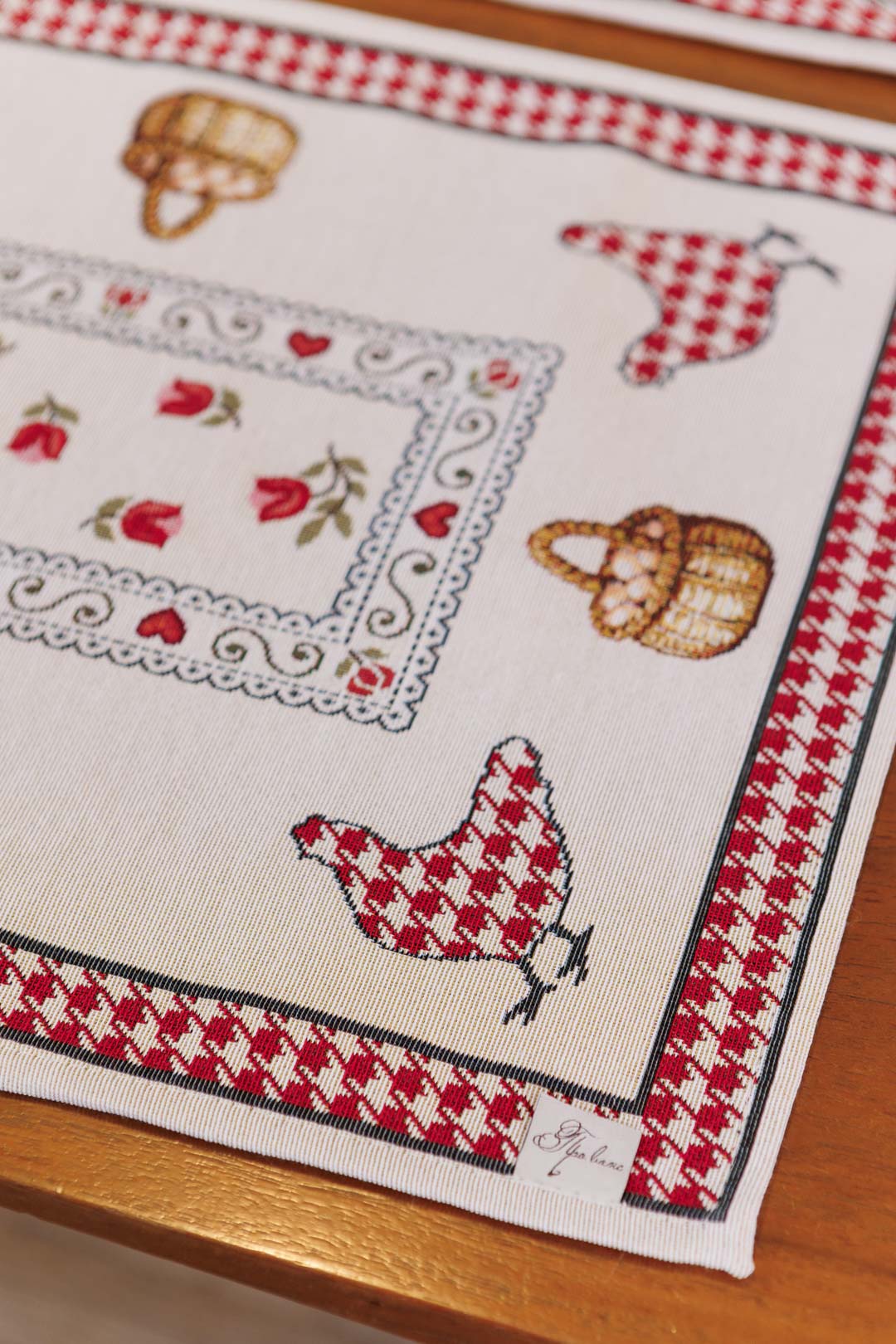 Placemat set «Rooster/Chicken» - Premium Gobelin - Textile4Family